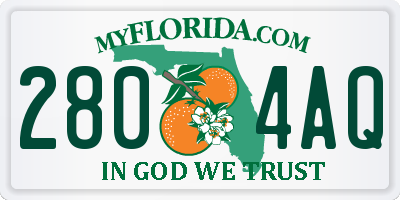 FL license plate 2804AQ