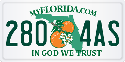 FL license plate 2804AS