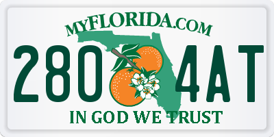 FL license plate 2804AT