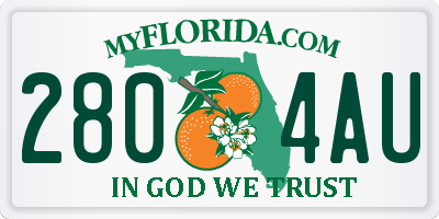 FL license plate 2804AU