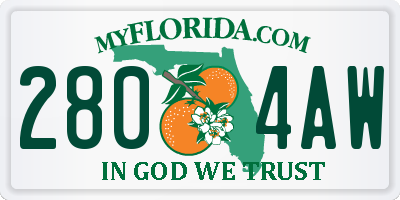 FL license plate 2804AW