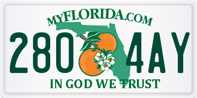 FL license plate 2804AY