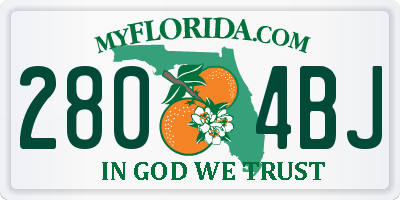 FL license plate 2804BJ