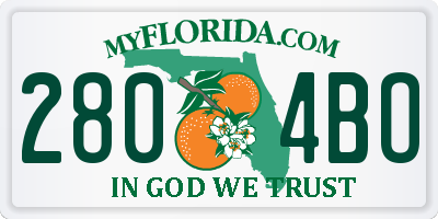 FL license plate 2804BO
