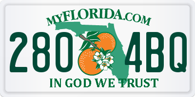 FL license plate 2804BQ