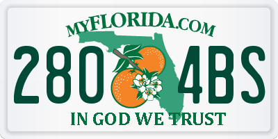 FL license plate 2804BS