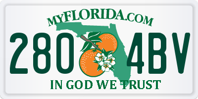FL license plate 2804BV