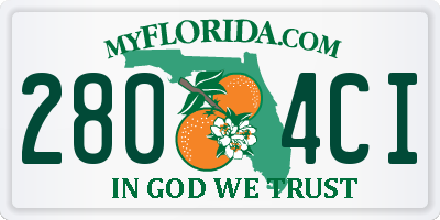 FL license plate 2804CI
