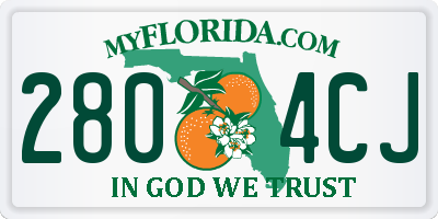 FL license plate 2804CJ