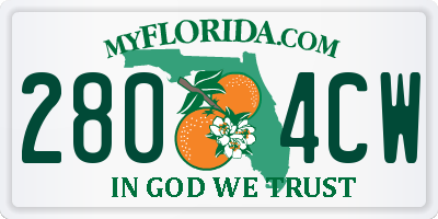FL license plate 2804CW