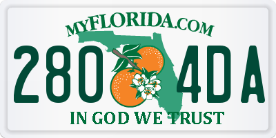 FL license plate 2804DA