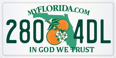 FL license plate 2804DL