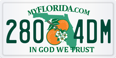 FL license plate 2804DM