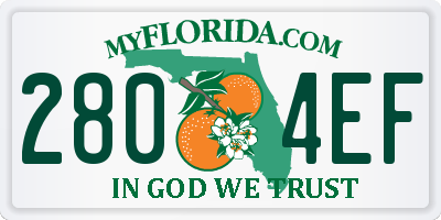 FL license plate 2804EF