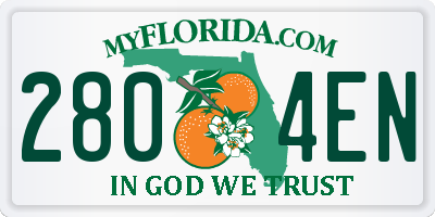 FL license plate 2804EN