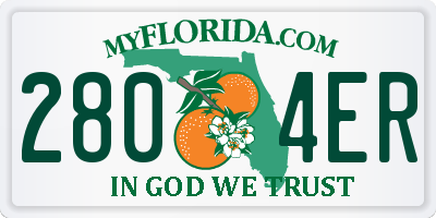 FL license plate 2804ER