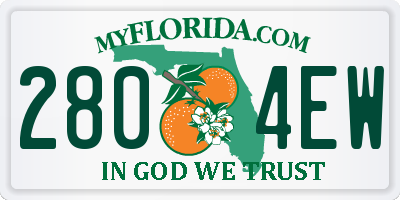 FL license plate 2804EW