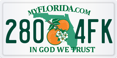 FL license plate 2804FK