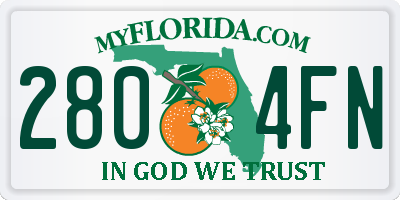 FL license plate 2804FN