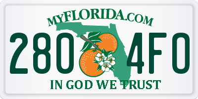 FL license plate 2804FO