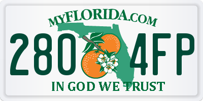 FL license plate 2804FP