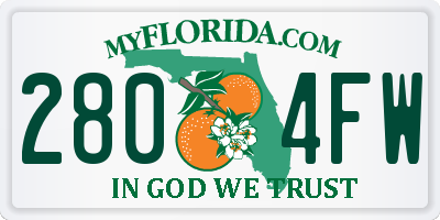 FL license plate 2804FW