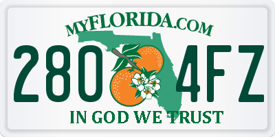 FL license plate 2804FZ