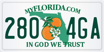 FL license plate 2804GA