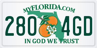 FL license plate 2804GD
