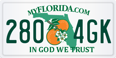 FL license plate 2804GK