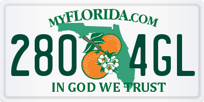 FL license plate 2804GL