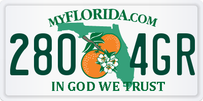 FL license plate 2804GR