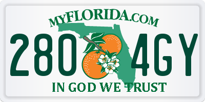FL license plate 2804GY