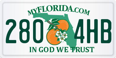 FL license plate 2804HB