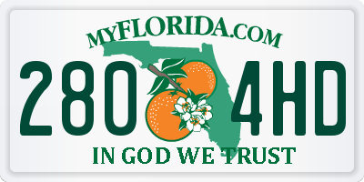 FL license plate 2804HD