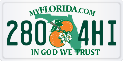 FL license plate 2804HI