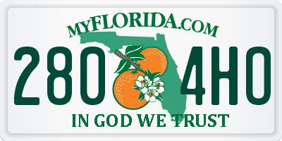 FL license plate 2804HO
