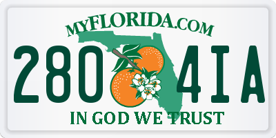 FL license plate 2804IA