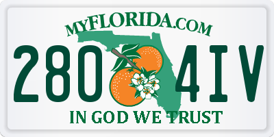 FL license plate 2804IV