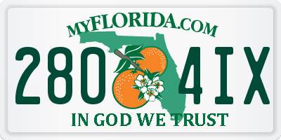 FL license plate 2804IX