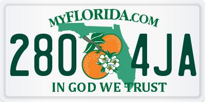 FL license plate 2804JA