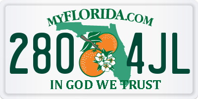 FL license plate 2804JL