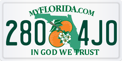 FL license plate 2804JO