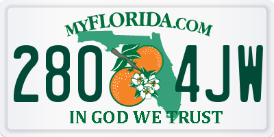 FL license plate 2804JW