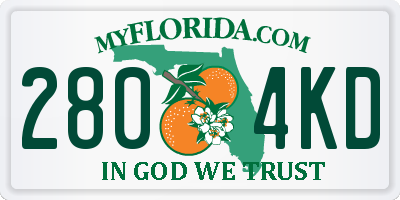 FL license plate 2804KD