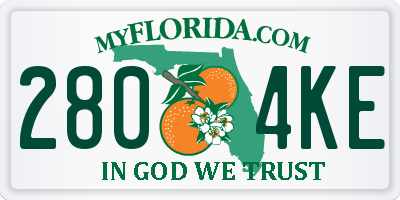 FL license plate 2804KE