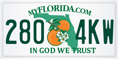 FL license plate 2804KW