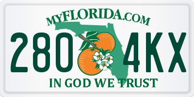 FL license plate 2804KX