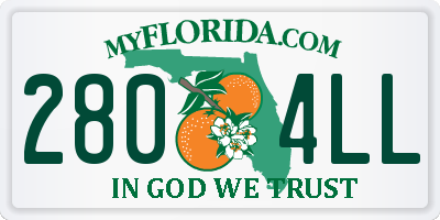 FL license plate 2804LL