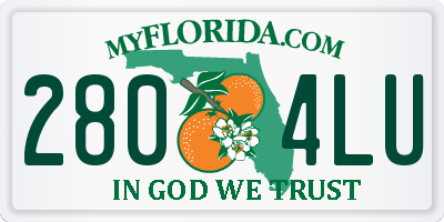 FL license plate 2804LU